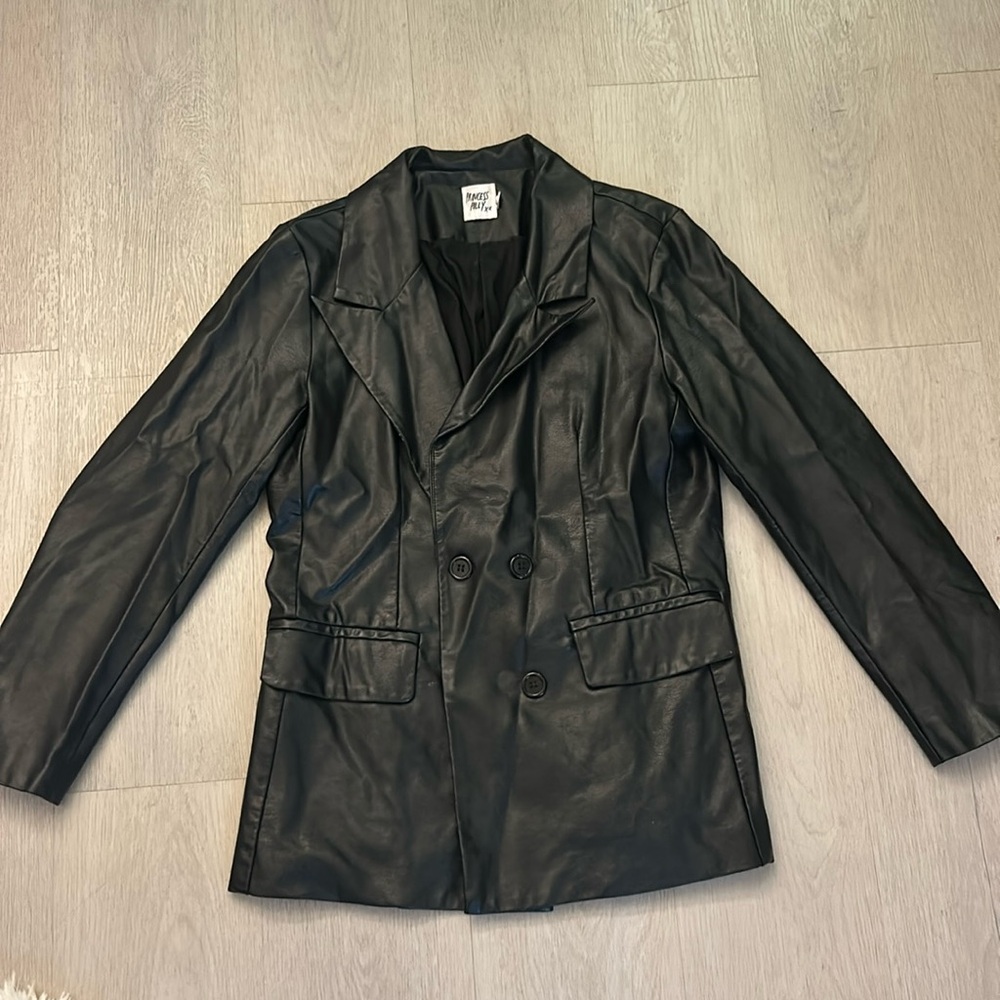 Princess Polly Black Leather Blazer